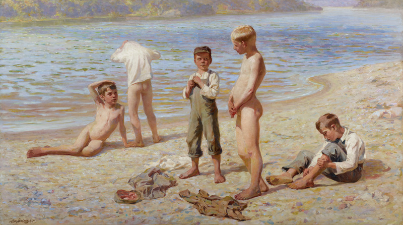 Boys Bathing, 1894 à Alexander Grinager