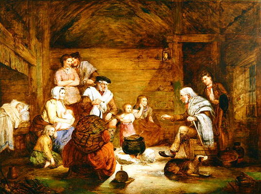 In the Crofter's Home, 1868 (oil on canvas) à Alexander Leggett
