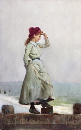 Young Girl on Seawall