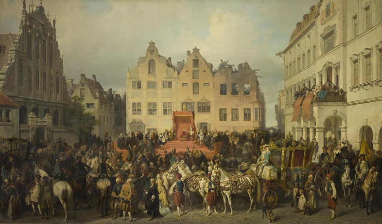 Riga swearing allegiance to Peter the Great, 1710 à Alexander von Kotzebue