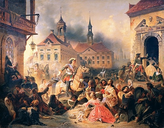 Peter the Great conquers Narva in 1704 à Alexander Ivanovich Sauerweid