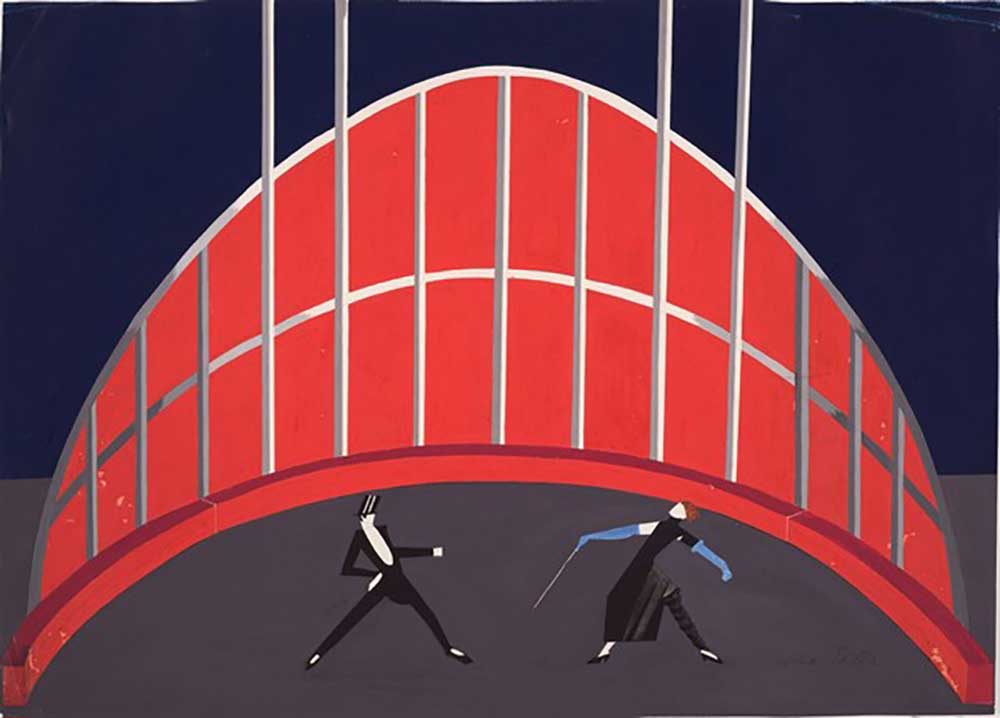 Scene design for the ballet "Le Cirque" by Elsa Krüger à Alexandra Exter