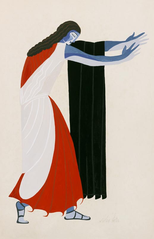 Costume design for the play "Seven Against Thebes" by Aeschylus à Alexandra Exter