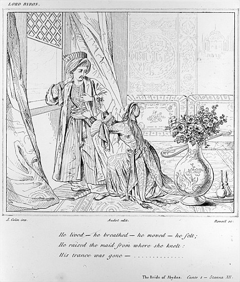 Scene from The Bride of Abydos by Lord Byron à Alexandre Colin