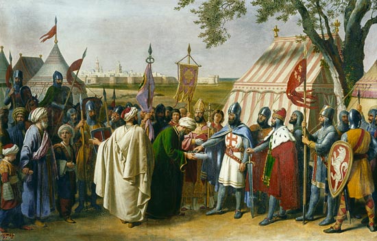 Conte de Tripoli acceptant la capitulation de la ville de Tyre en 1124 à Alexandre-Francois Caminade