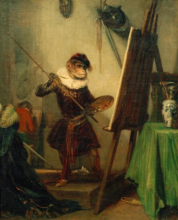Monkey painter à Alexandre Gabriel Decamps