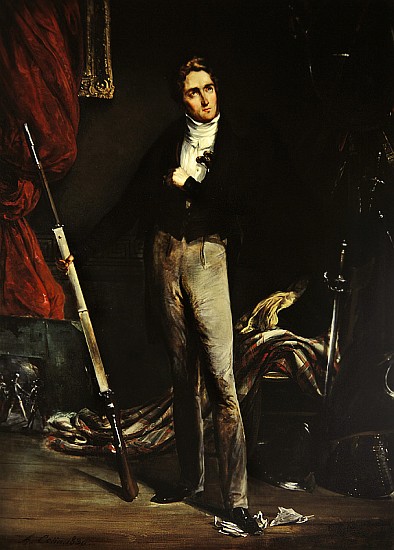 Portrait of a young revolutionary during the French Revolution of 1830 (oil on cardboard) à Alexandre Marie Colin