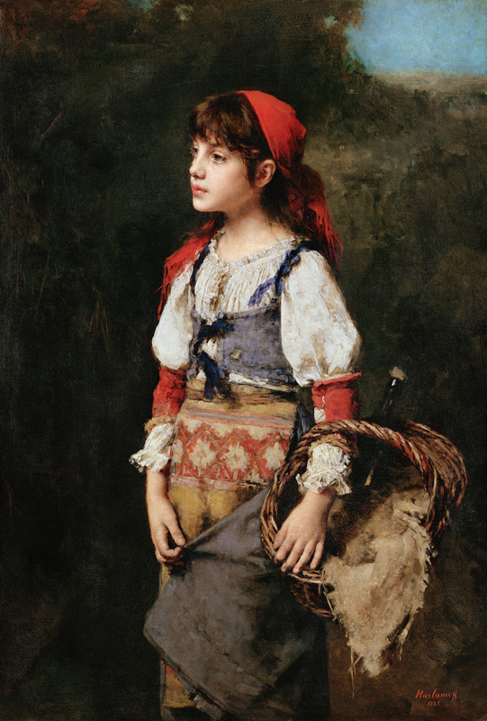 A Pretty Peasant Girl à Alexei Alexevich Harlamoff