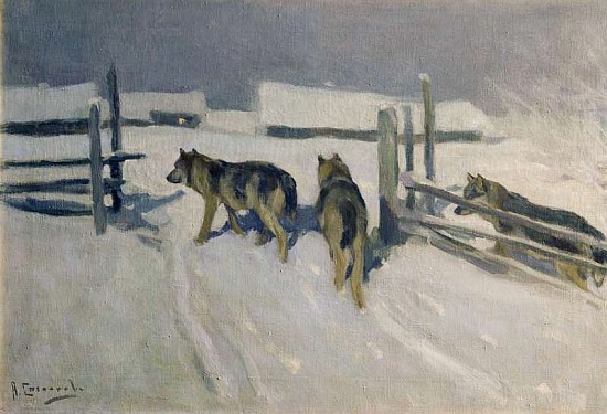 Wolfs, Winter Night, c.1910 à Alexei Steipanovitch Stepanov
