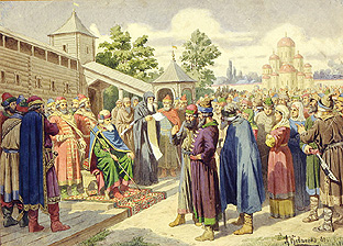 Verlesung des Gesetzes in Anwesenheit des Grossfürsten Jaroslaw à Alexej Danilovich Kivschenko