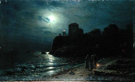 Moonlight on the Edge of a Lake à Alexej Savrasov