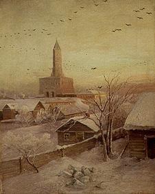 la tour Schukarew à Moscou en hiver