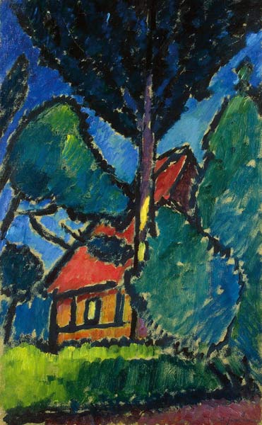 Landscape with a Red Roof à Alexej von Jawlensky