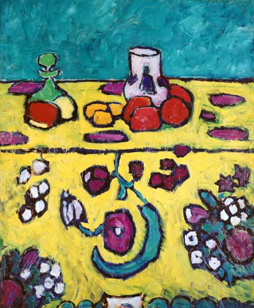 Quiet life with a colored blanket à Alexej von Jawlensky