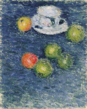 Still life. Apples and a cup