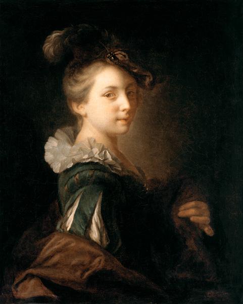 Jeune femme en costume de théâtre.