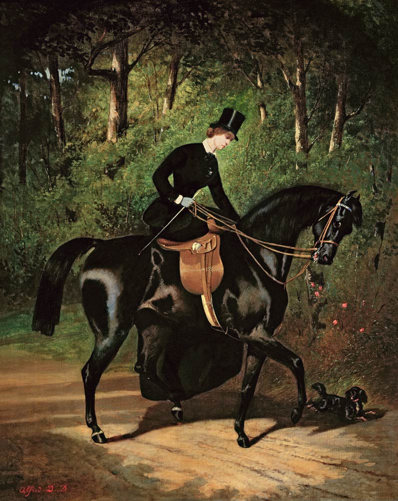 The Rider, Kipler, on her Black Mare à Alfred Dedreux