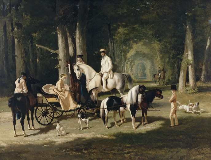 Monsieur and Madame Mosselman and their daughters à Alfred de Dreux