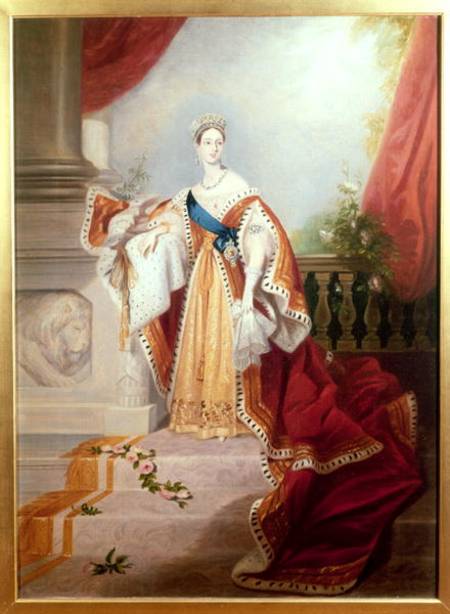 Portrait of Queen Victoria in Coronation Robes à Alfred-Edward Chalon