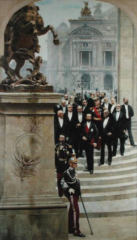 President Sadi Carnot (1837-94) and his Government in Front of the Opera de Paris, from the panorama à Alfred Gervex