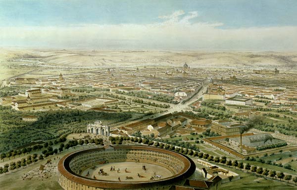 Aerial View of Madrid from the Plaza de Toros à Alfred Guesdon