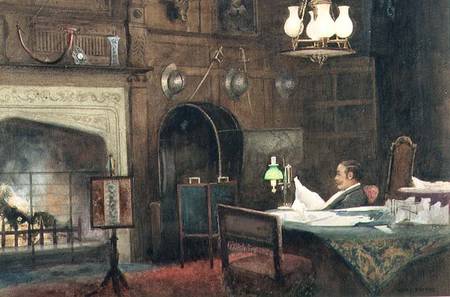 Interior of a Panelled Hall à Alfred J. Warne Brown