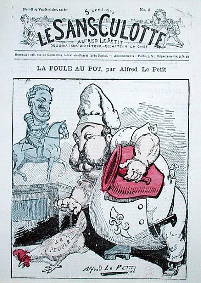 Le Poule au Pot'', caricature of Henri Charles Ferdinand Marie Dieudonne (1820-83) Count of Chambord à Alfred Le Petit