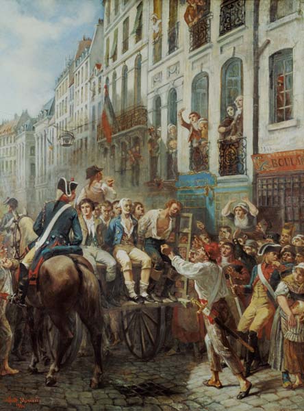 Robespierre (1758-94) and Saint-Just (1767-94) Leaving for the Guillotine, 28th July 1794 à Alfred Mouillard