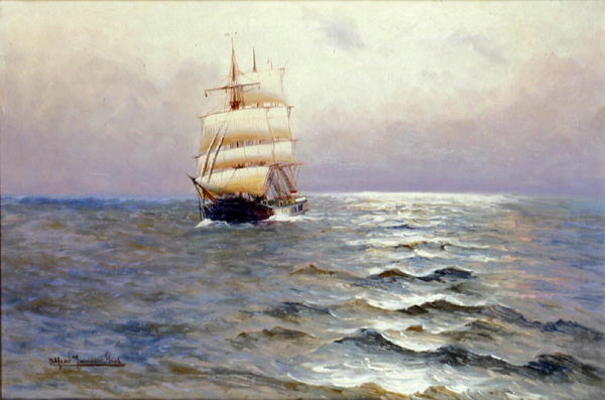 Tall Ship (oil on canvas) à Alfred Serenius Jensen