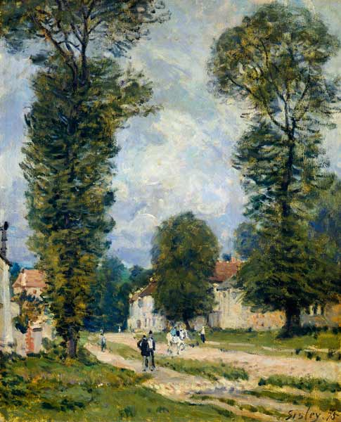 Sur le chemin de Versailles, à Louveciennes à Alfred Sisley