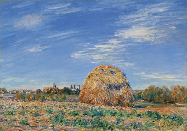 Haystack on the Banks of the Loing, 1891 (oil on canvas) à Alfred Sisley