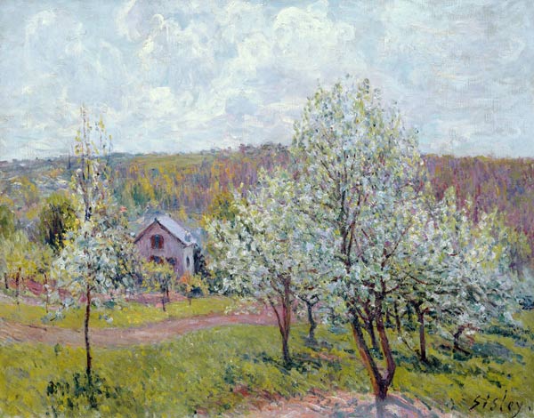 Spring in the Environs of Paris, Apple Blossom à Alfred Sisley