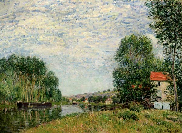 The Banks of the Loing at Moret à Alfred Sisley