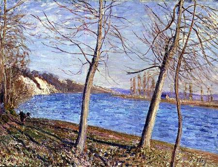 The Banks of the River at Veneux à Alfred Sisley