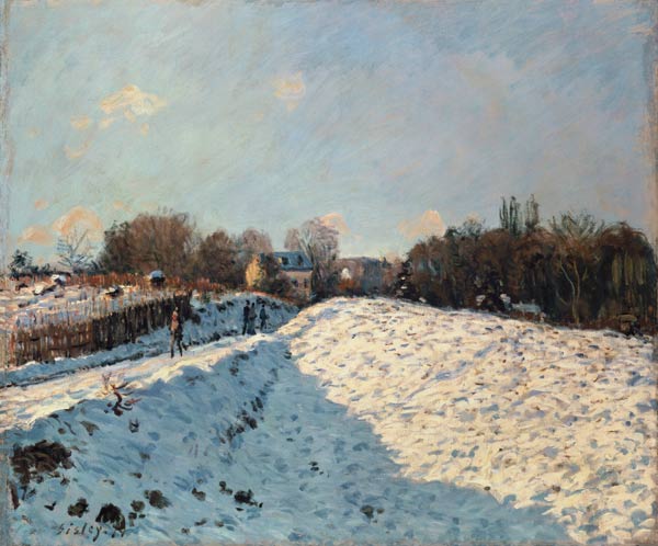 Effet de neige à Louveciennes à Alfred Sisley