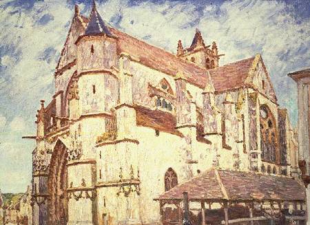 The Church at Moret, Evening à Alfred Sisley