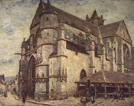 The Church at Moret, Frosty Weather à Alfred Sisley