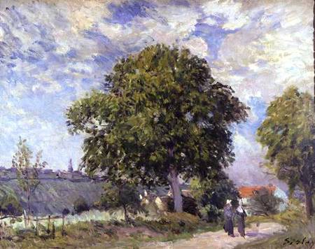 The Entrance to the Village à Alfred Sisley