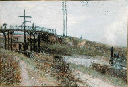 The Footbridge over the Railway at Sevres à Alfred Sisley