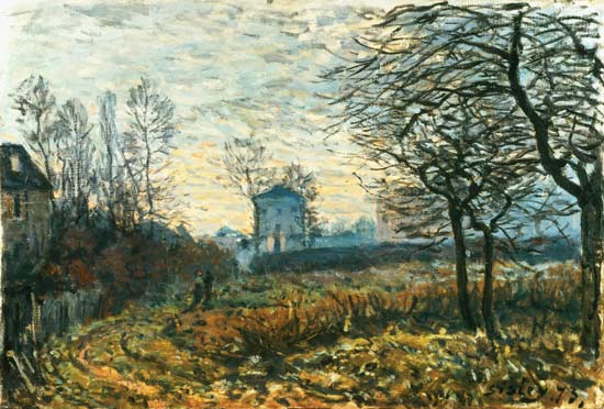 Landscape near Louveciennes à Alfred Sisley