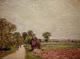 Route dans les environs de Moret. à Alfred Sisley