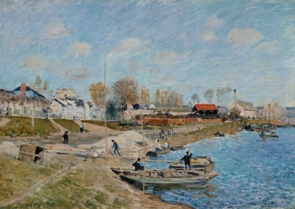 The Quay at Sable near Port-Marly à Alfred Sisley