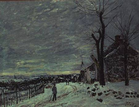 Snow at Veneux-Nadon à Alfred Sisley