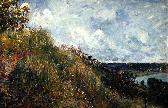 The Seine, view of the slopes of By à Alfred Sisley