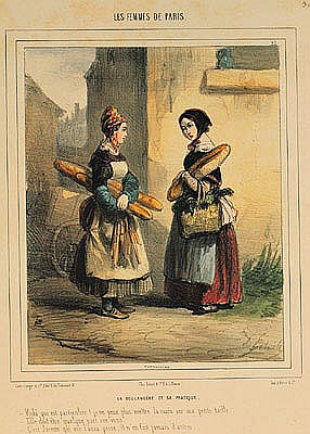 The Baker''s Art, plate number 27 from the ''Les Femmes de Paris'' series, 1841-42 à Alfred Andre Geniole