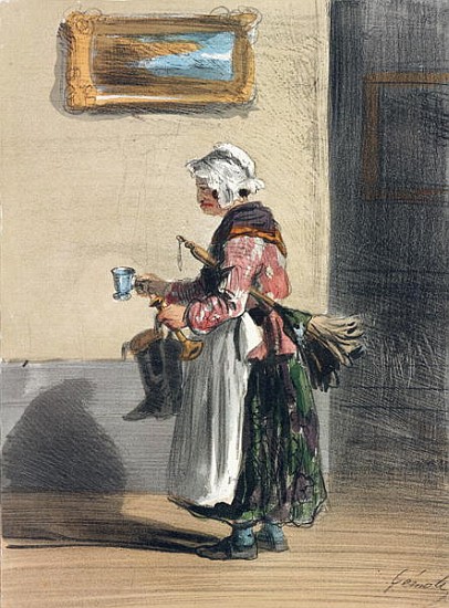 The Cleaning Lady, from ''Les Femmes de Paris'', 1841-42 à Alfred Andre Geniole