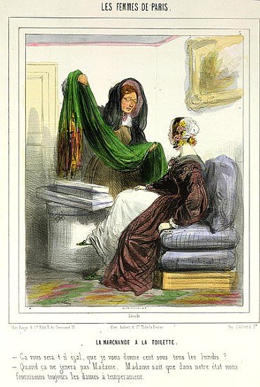 The Cloth Seller, plate 5 from ''Les Femmes de Paris'', 1841-42 à Alfred Andre Geniole