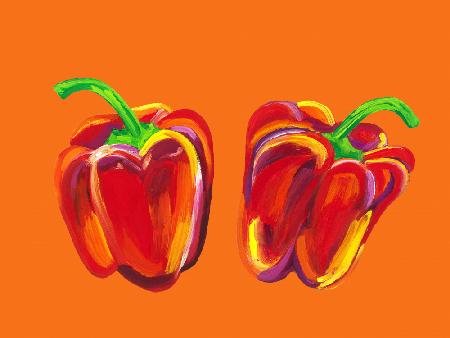 Peppers On Orange
