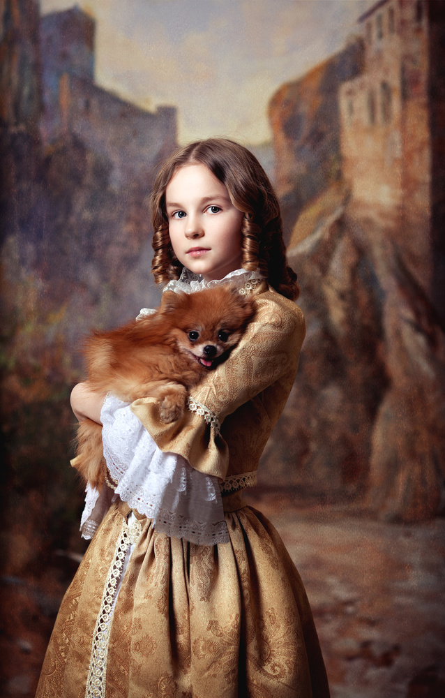 A girl and her dog à Alina Lankina
