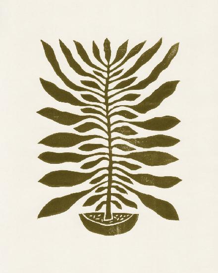 ne Hundred-Leaved Plant #22 / Lino Print